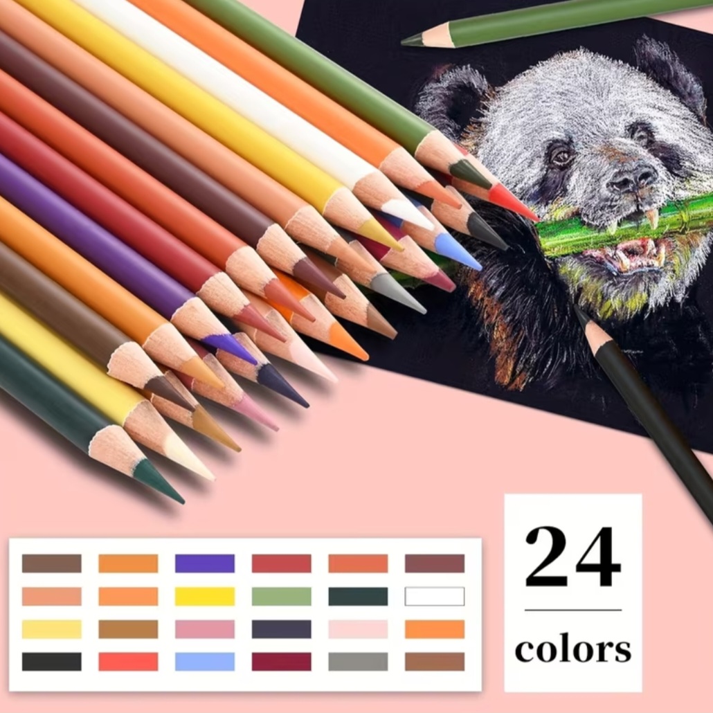 Набір кольорових вугільних олівців AIWOLIN — 24 кольори 🎨 4