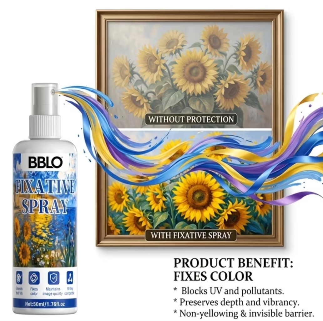 Фіксатив-спрей BBLO Fixative Spray для художніх робіт, 50 мл 5