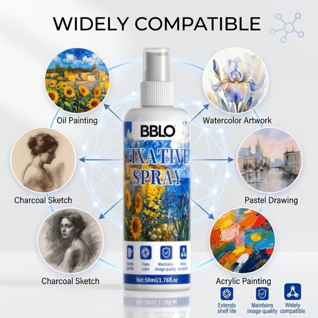 Фіксатив-спрей BBLO Fixative Spray для художніх робіт, 50 мл 7