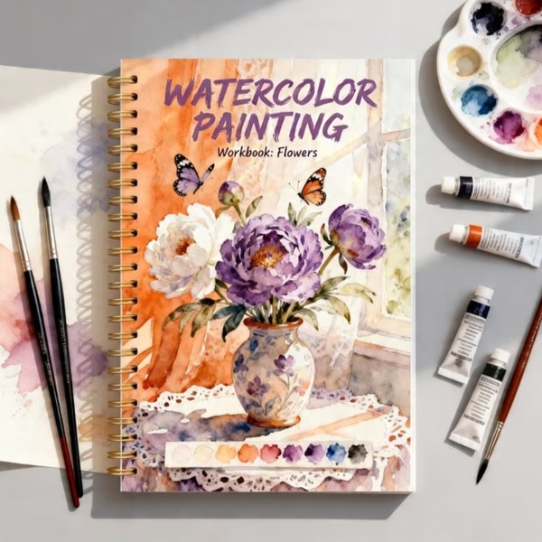 Акварельна розмальовка “Watercolor Painting: Flowers”