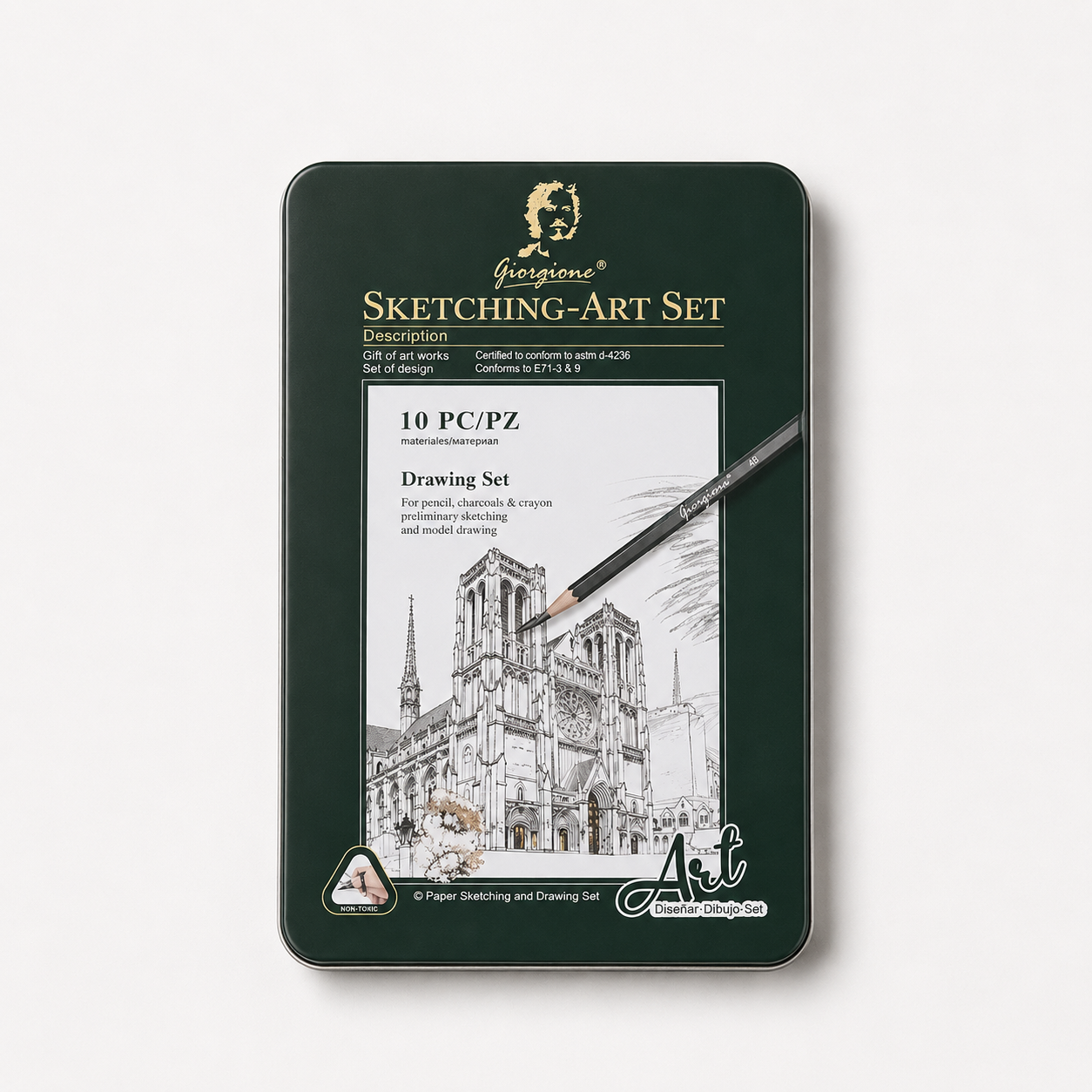 Професійний набір для скетчингу та малювання Sketching Art Set, 10 предметів