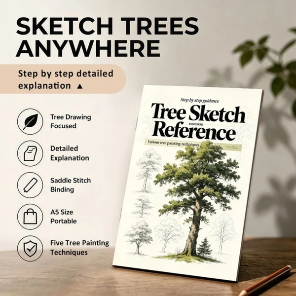 Посібник для малювання дерев Tree Sketch Reference, формат A5